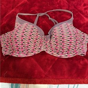Athleta Pink and Gray Bikini Swimwear with Sleek Design